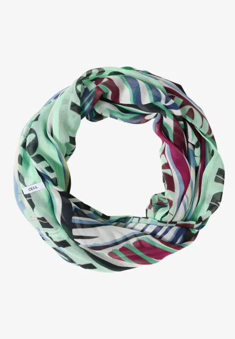 Foulard loop avec motif graphique palm breeze green