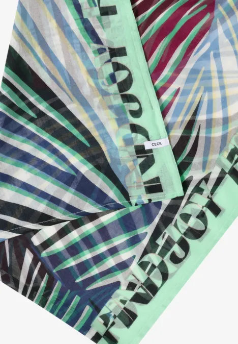Foulard loop avec motif graphique palm breeze green