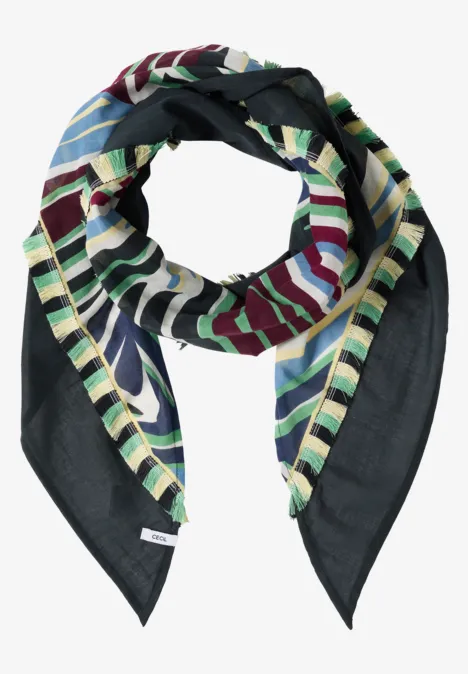 Foulard triangulaire avec motif graphique palm breeze green