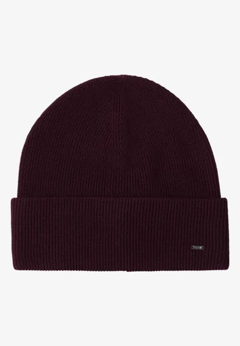 Beanie in Unifarbe berry red
