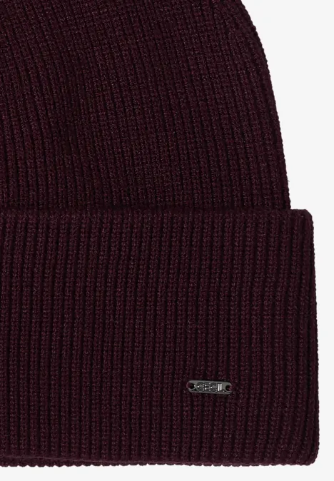 Beanie in Unifarbe berry red