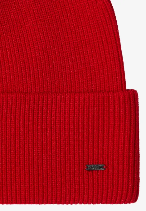 Beanie in Unifarbe flame red