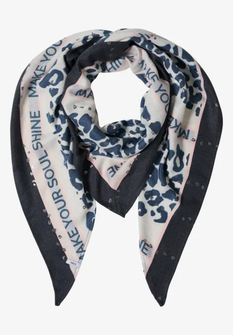 Dreieckstuch mit Leo-Muster dark navy blue Dreieckstuch mit Leo-Muster dark navy blue