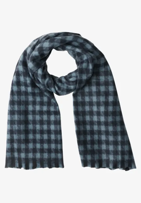 Kuscheliger Schal mit Fransen und Muster dark navy blue Kuscheliger Schal mit Fransen und Muster dark navy blue