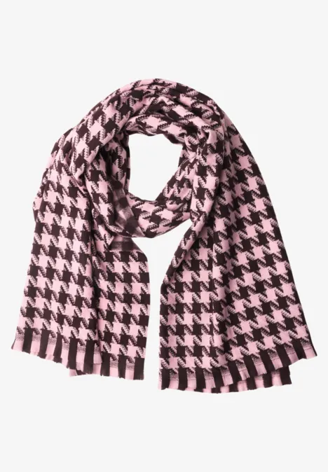 Kuscheliger Schal mit Fransen und Muster berry red Kuscheliger Schal mit Fransen und Muster berry red