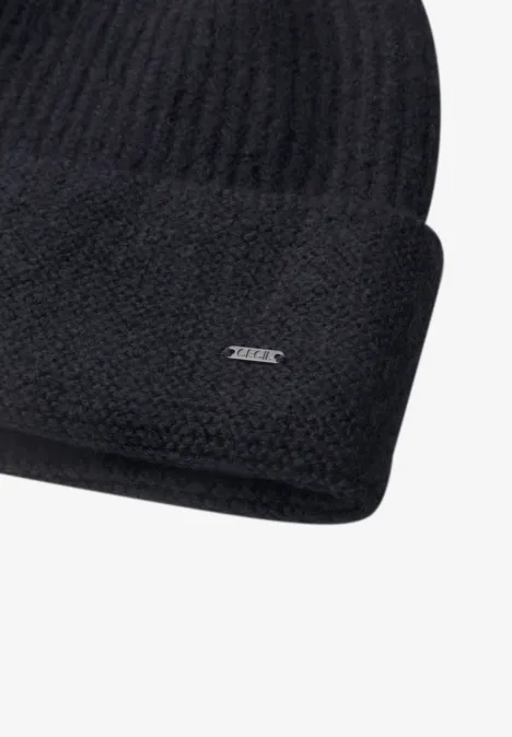 Beanie in Melange-Optik dark navy blue