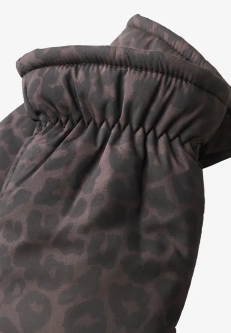 Gevoerde wanten met luipaardprint Black Gevoerde wanten met luipaardprint Black