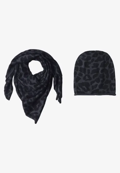 Chustka trójkątna w centkowany wzór dark navy blue