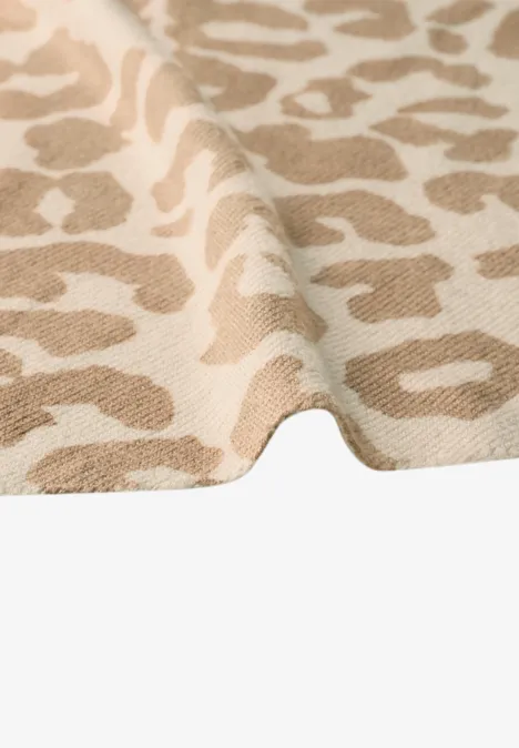 Foulard triangulaire à motif léopard powder beige
