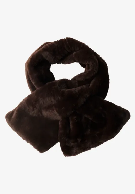 Fake Fur Schal in Unifarbe chocolate sauce brown Fake Fur Schal in Unifarbe chocolate sauce brown