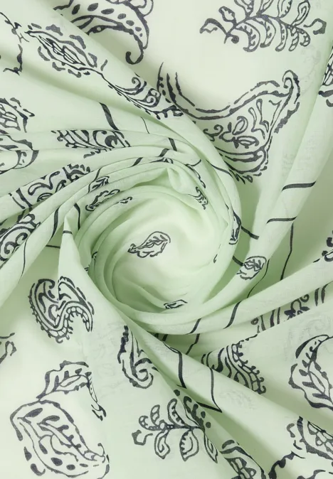 Katoenen bandana met print raw matcha lime