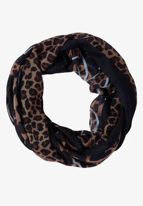 Loop-sjaal met luipaardprint creamy mocha Loop-sjaal met luipaardprint creamy mocha