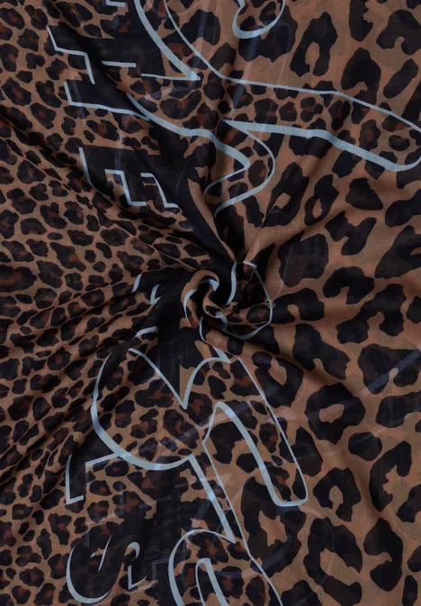 Loop-sjaal met luipaardprint creamy mocha Loop-sjaal met luipaardprint creamy mocha