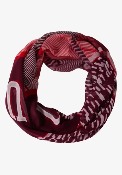 Loop-sjaal met patchwork-print red wine