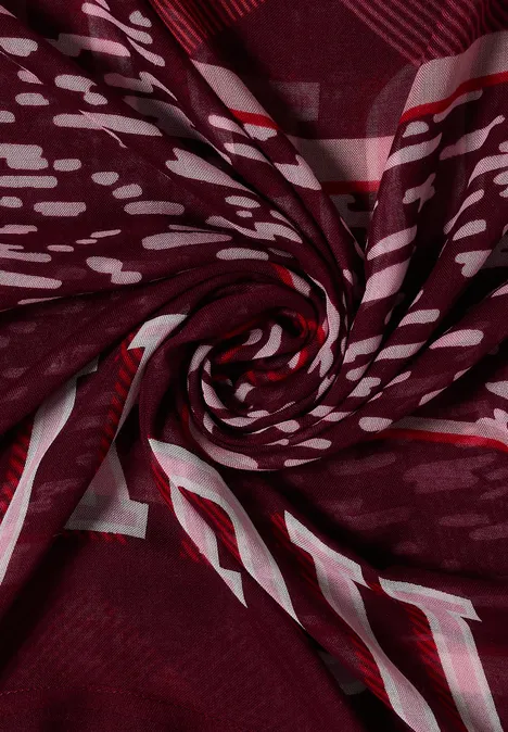 Loop-sjaal met patchwork-print red wine