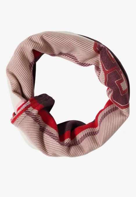 Loop Schal mit Muster berry red