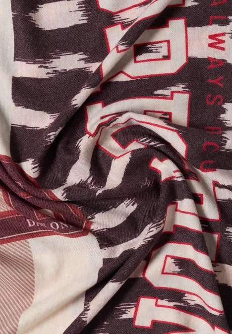 Loop Schal mit Muster berry red