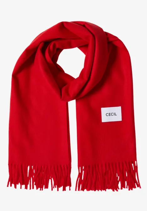 Kuscheliger Schal mit Fransen flame red
