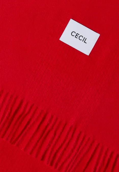 Kuscheliger Schal mit Fransen flame red