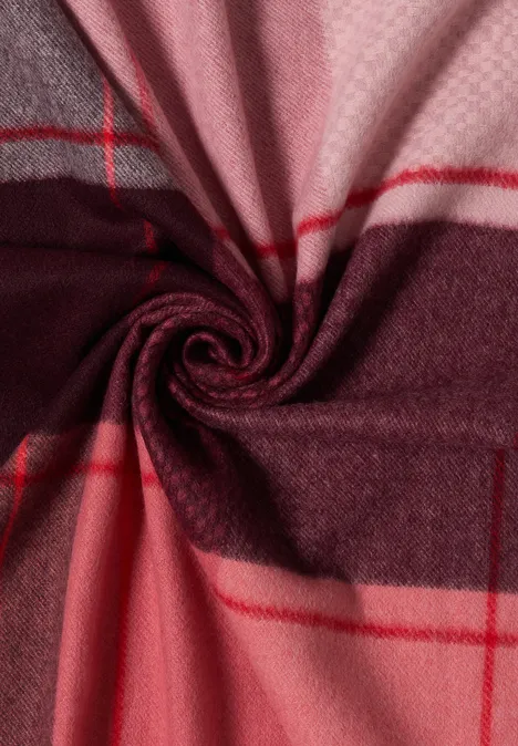 Zachte sjaal met franjes velvet rose