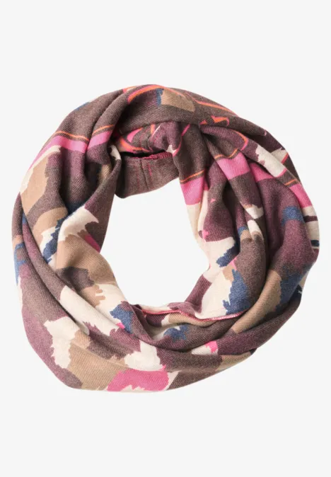 Loop-sjaal met grafische print truffle brown Loop-sjaal met grafische print truffle brown