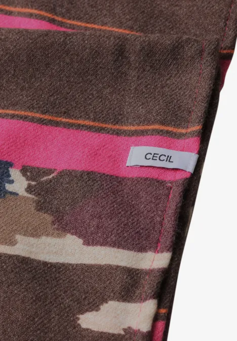 Loop-sjaal met grafische print truffle brown Loop-sjaal met grafische print truffle brown