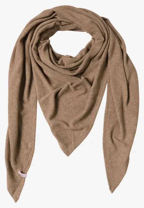 Foulard triangulaire uni creamy mocha melange