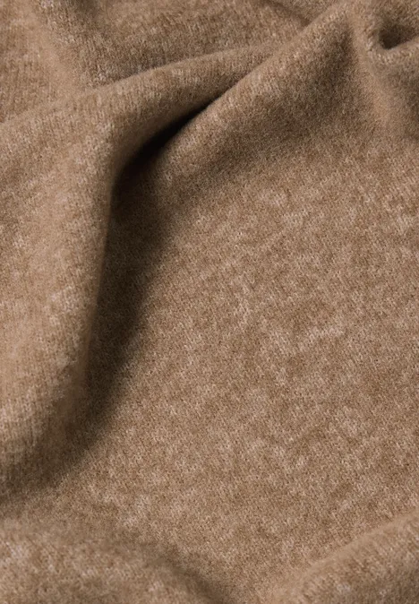 Foulard triangulaire uni creamy mocha melange