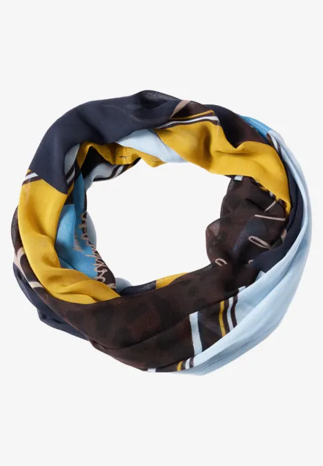 Écharpe Loop à imprimé graphique truffle brown Écharpe Loop à imprimé graphique truffle brown