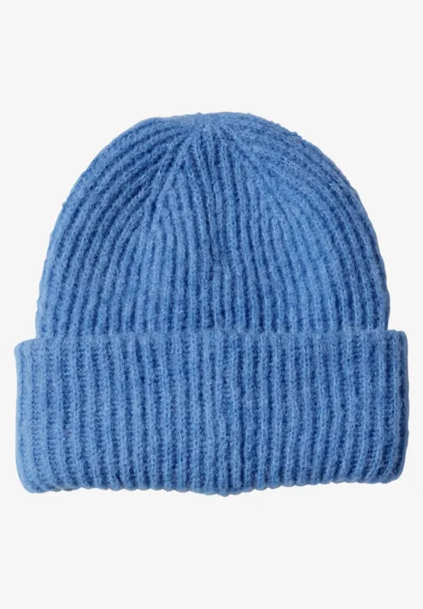 Beanie in Unifarbe north blue melange