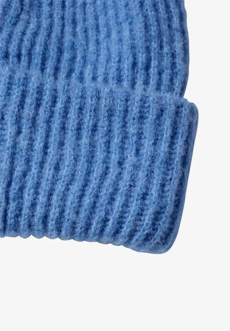 Beanie in Unifarbe north blue melange