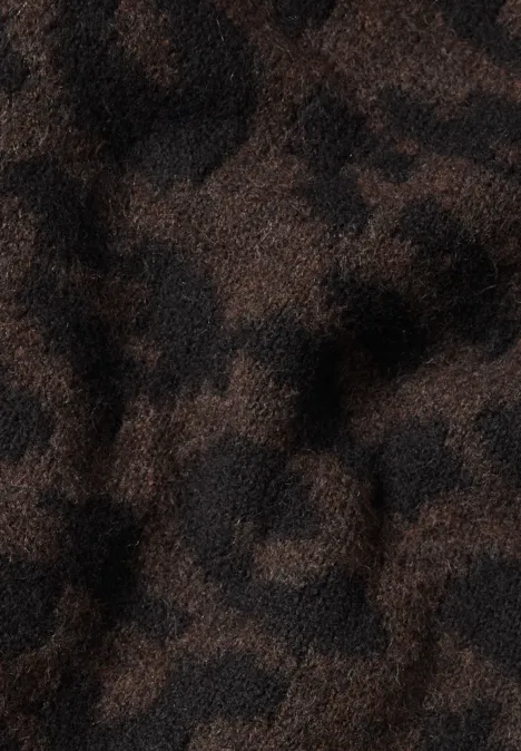Foulard triangulaire à motif léopard truffle brown