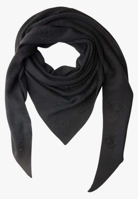 Dreieckstuch mit Glitzerdetails Black Dreieckstuch mit Glitzerdetails Black