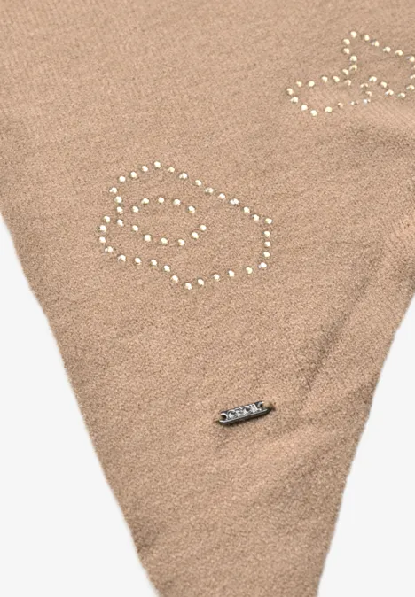 Dreieckstuch mit Glitzerdetails creamy mocha melange Dreieckstuch mit Glitzerdetails creamy mocha melange