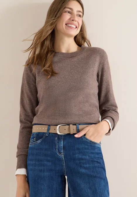 Ceinture en cuir taupe