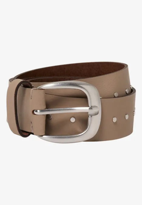 Ceinture en cuir taupe