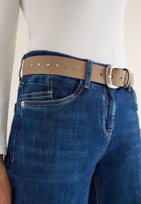 Ceinture en cuir taupe