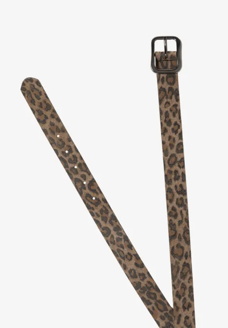Ceinture à motif léopard Taupe Leo