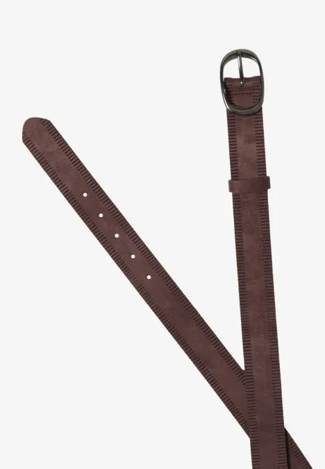 Ceinture à rayures Suede Brown Ceinture à rayures Suede Brown