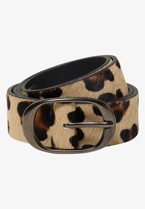 Ceinture en fausse fourrure à motif léopard Natural Leo Print Leather Ceinture en fausse fourrure à motif léopard Natural Leo Print Leather