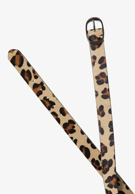 Ceinture en fausse fourrure à motif léopard Natural Leo Print Leather Ceinture en fausse fourrure à motif léopard Natural Leo Print Leather