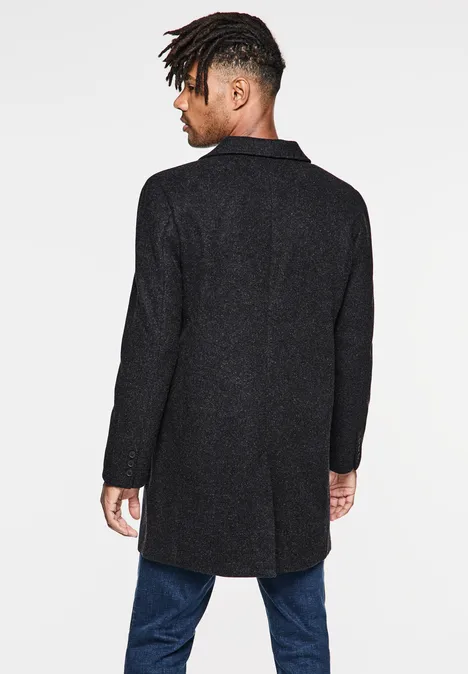 Wol-look jas ash grey melange