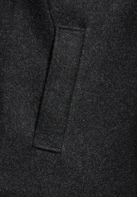 Wol-look jas ash grey melange