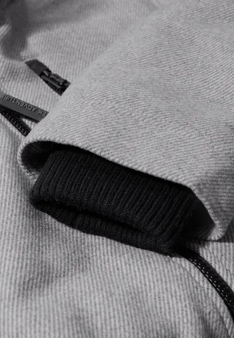 Wol-look jas winter grey melange