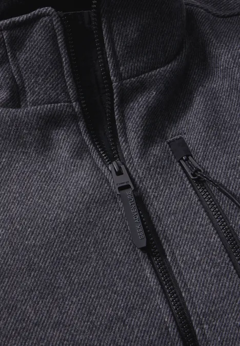 Wol-look jas ash grey melange
