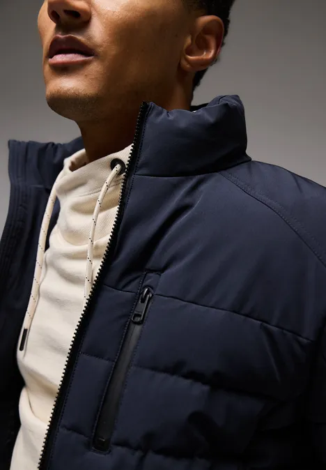 Gewatteerd jack in bikerlook dark night blue