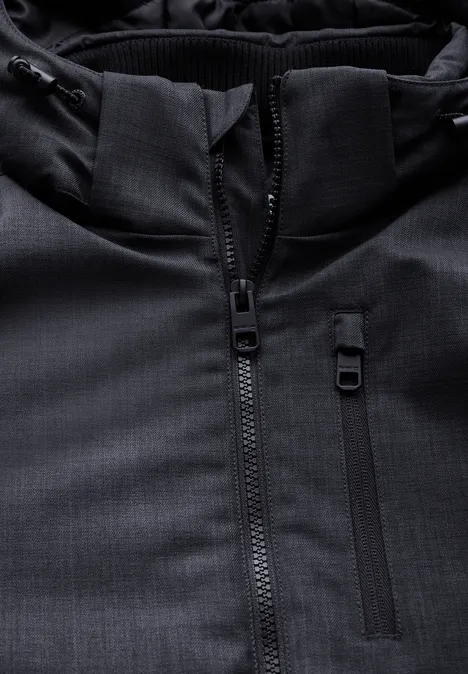 Jas met afneembare capuchon ash grey melange