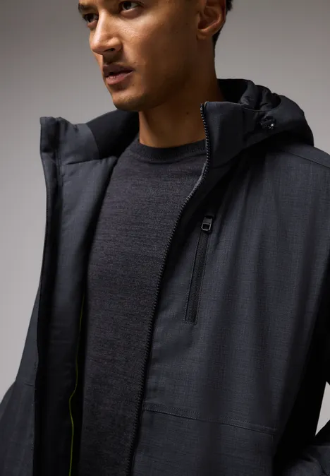 Jas met afneembare capuchon ash grey melange