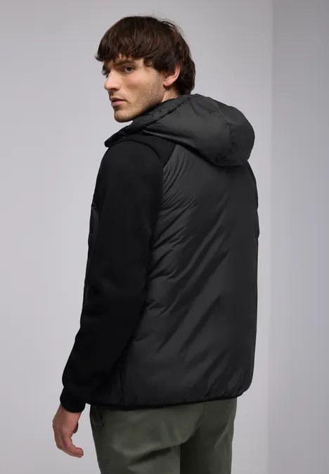 Gewatteerd jack met sweatmouwen ink  black