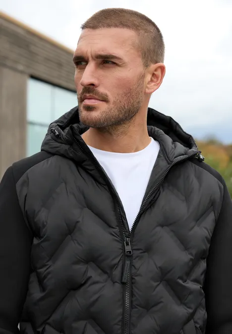 Steppjacke mit Sweat-Ärmeln ink  black